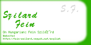 szilard fein business card